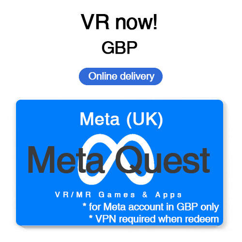 【UK】META QUEST Gift Card / Reload / Recharge / Top up - Online Delivery - For META UK account only - VPN required when redeem